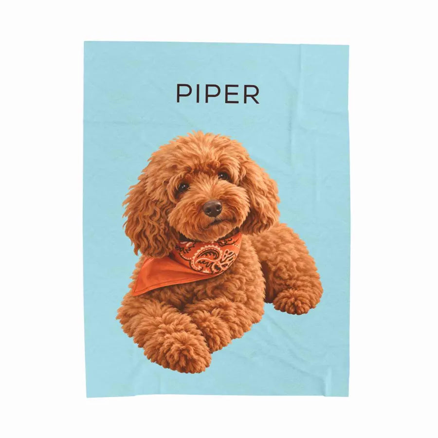 Piper's finished custom pet photo blanket