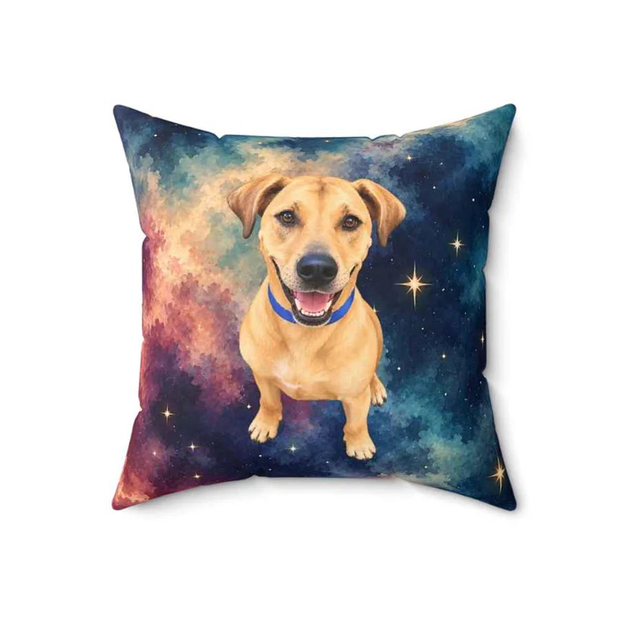 Cooper's finished custom pet photo pillow