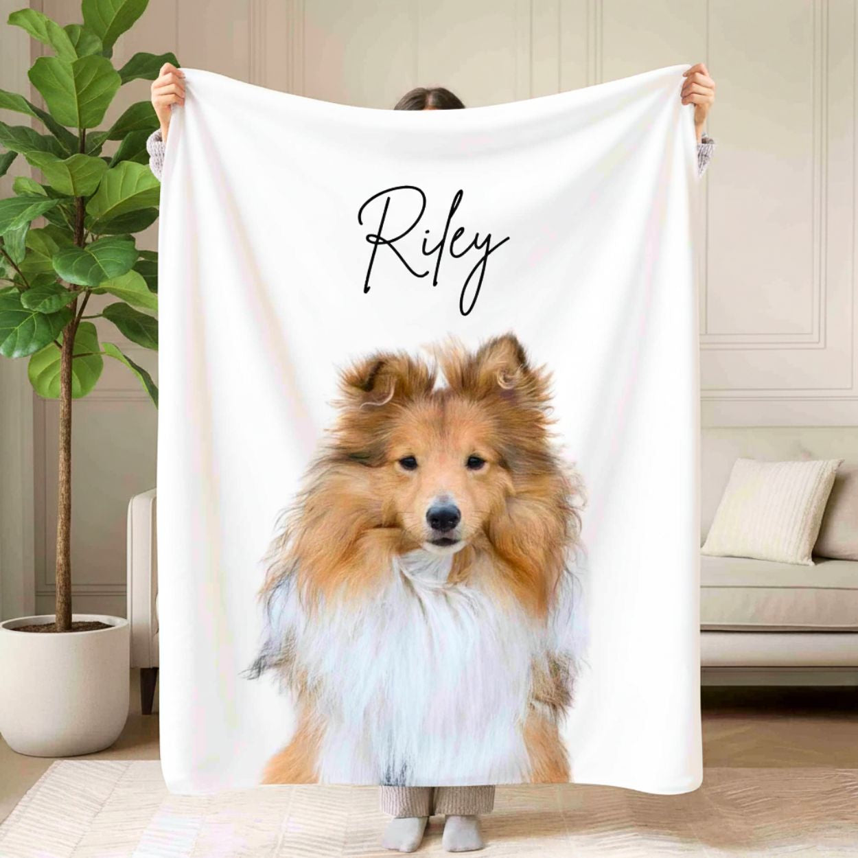 Pet Portrait Photo Blanket