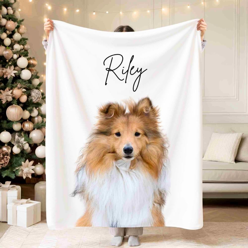 Pet Portrait Photo Blanket