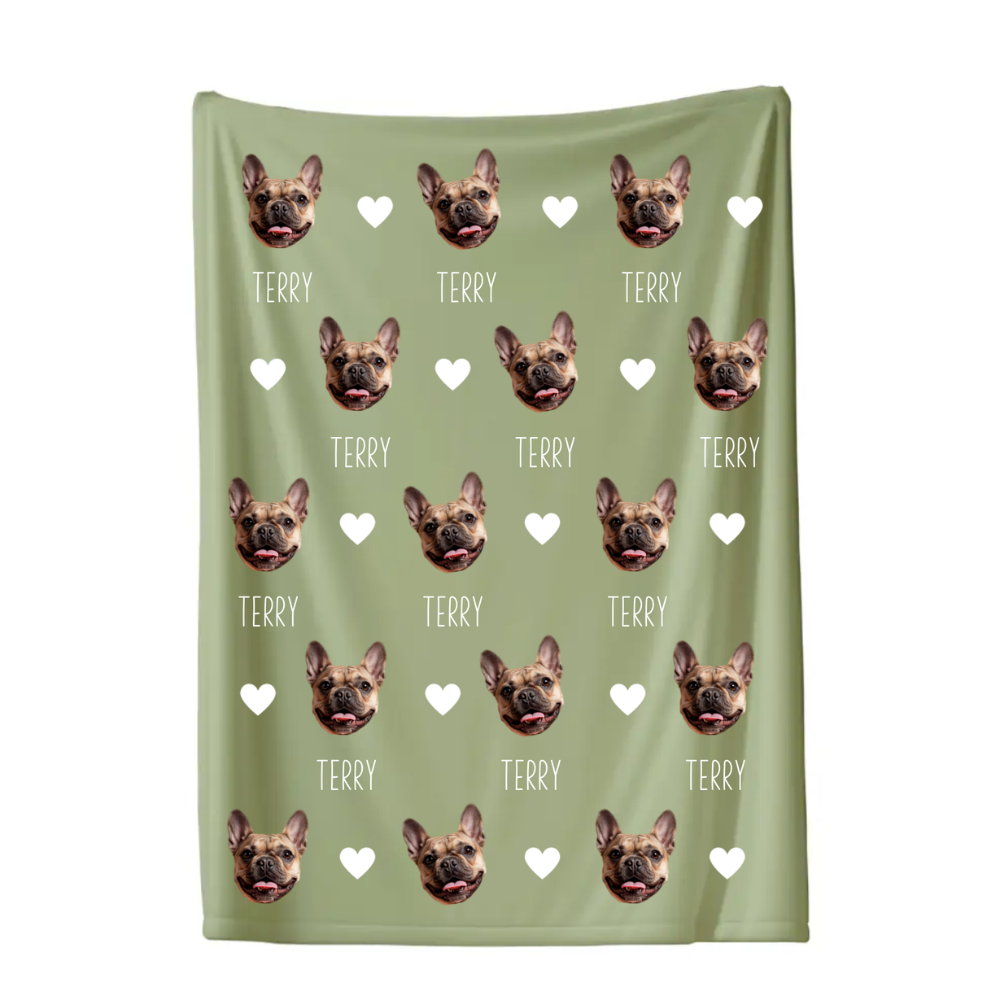 Heart Pet Photo Blanket