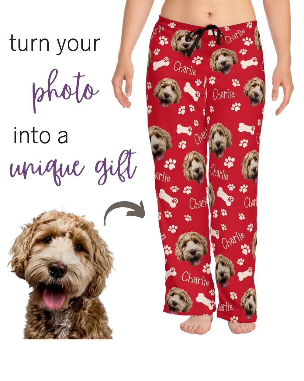 Custom Pet Photo Pajama Pants – Made With Your Photo!